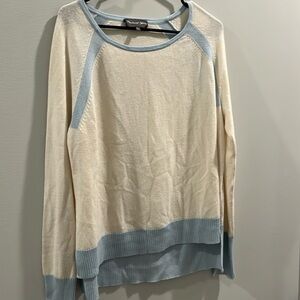 Michael Stars Women’s Beige/ Blue Raglan Sweater Wool Blend Size M/L